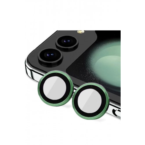 Newface Samsung Galaxy Z Flip 5 Valdez Metal Kamera Lens - Koyu Yeşil
