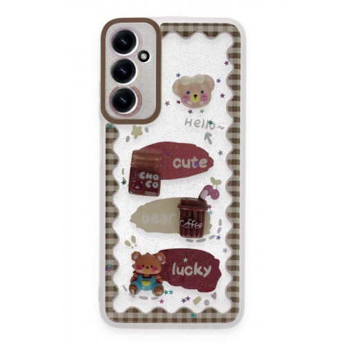 Newface Samsung Galaxy A25 5G Kılıf Sweet Desenli Silikon Kapak - Şeffaf