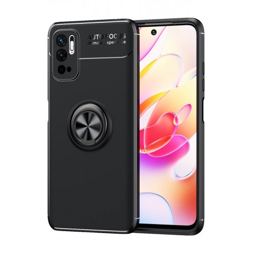 Newface Xiaomi Redmi Note 11 SE Kılıf Range Yüzüklü Silikon - Siyah
