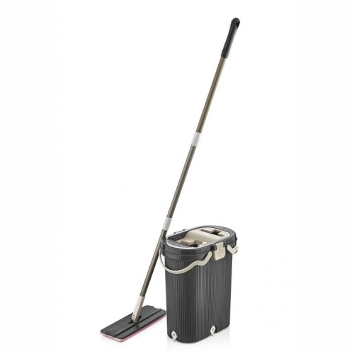 VİP SET PRO TEMİZLİK SETİ DETERJAN-TEMİZ-KİRLİ-KURULAMA SUYU 4 HAZNELİ ANTRASİT-E:23 CM-B:35 CM-Y:41 CM