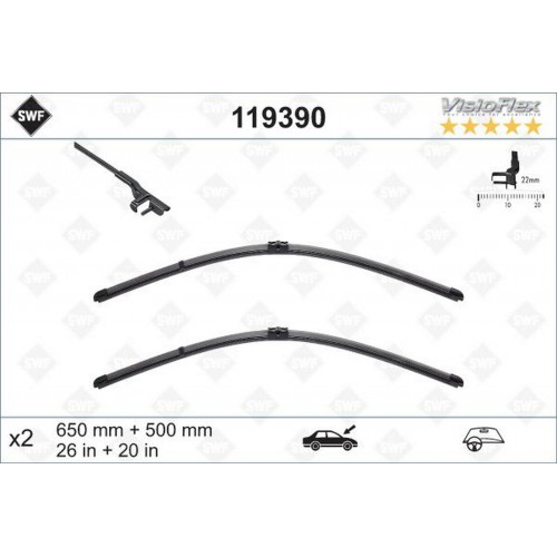 SİLECEK 65 50 FLATBLADE-MUZ TİPİ VOLVO S40 04 V50 04 BMW X3 10 VM430 119390 574378