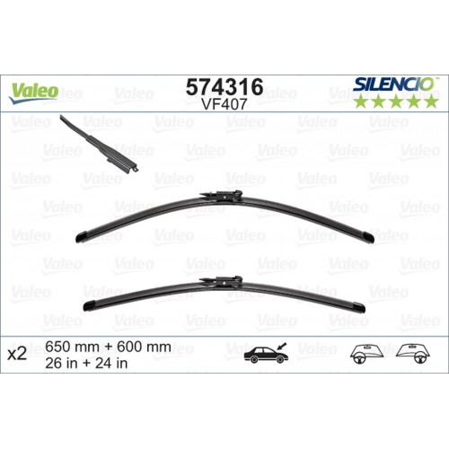 x SİLECEK SILENCIO 65 60 X2 FLATBLADE-MUZ TİPİ VM407 MERCEDES VANEO 02-05 119388 BIYIKLI
