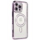 Newface iPhone 16 Pro Max Kılıf Joke Simli Magneticsafe Kılıf - Derin Mor