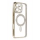 Newface iPhone 16 Pro Kılıf Joke Simli Magneticsafe Kılıf - Gold
