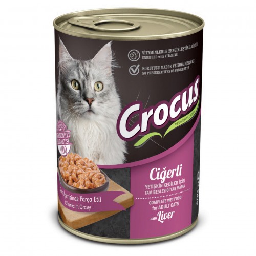 CROCUS YETIŞKIN KEDI CIĞERLI YAŞ MAMA 400 GR X 4 ADET