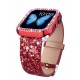 Newface Apple Watch 38mm Starry Taşlı Kordon - Kırmızı