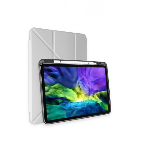 Newface iPad Pro 11 (2024) Kılıf Kalemlikli Mars Tablet Kılıfı - Gri