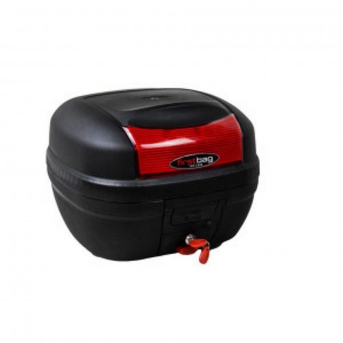 Motosiklet Çantası Bagajlı Firstbag 33 Lt. Siyah Kırmızı Reflektör, Abs - Tek Ebat