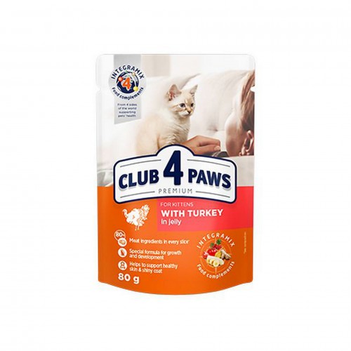 CLUB4PAWS HINDILI PREMIUM POUCH YAVRU KEDI MAMASI 80 GR X 6 ADET