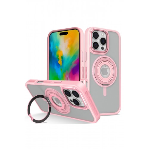 Joko iPhone 16 Pro Banza Magsafe Standlı Kapak - Pembe