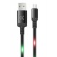 Konfulon DC09 Ses Duyarlı Işıklı Micro USB Kablo 1M 2A - Siyah