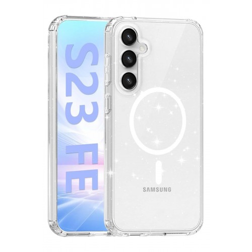 Newface Samsung Galaxy S23 FE Kılıf Glow Magsafe Kapak - Şeffaf