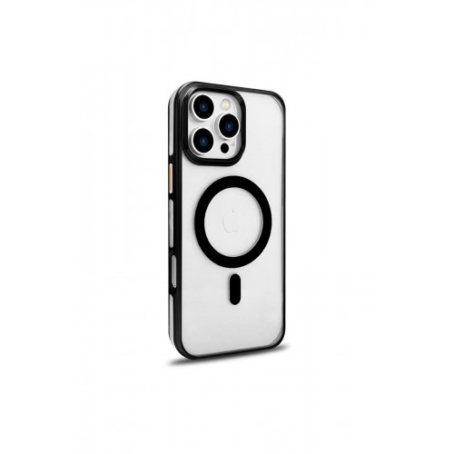 Joko iPhone 16 Pro Gleam PC Sert Magsafe Kılıf - Şeffaf-Siyah