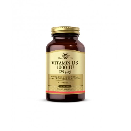 Solgar Vitamin D3 1000 IU 100 Kapsül
