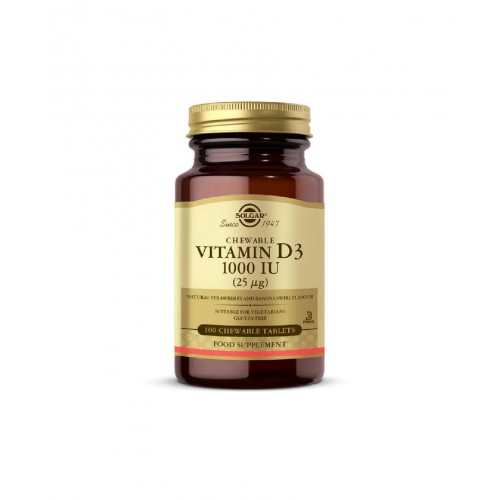 Solgar Vitamin D3 Cheaweble 1000 IU 100 Tablet