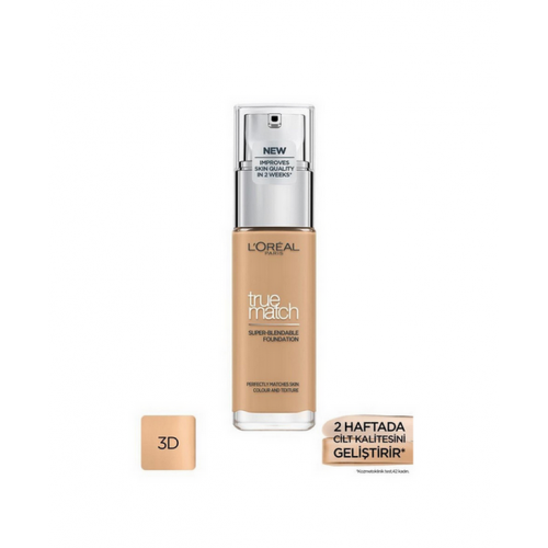 L'Oreal Paris True Match Bakım Yapan Fondöten 3N CREAMY BEIGE