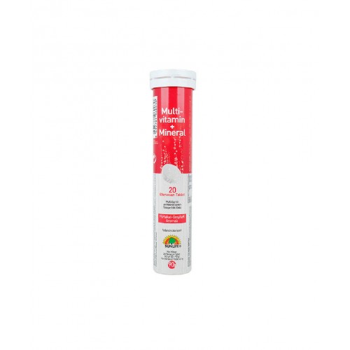 Sunlife Multi-Vitamin   Mineral 20 Efervesan Tablet | Enerji Seviyenizi Artırmaya, Bağışıklık Sisteminizi Desteklemeye ve Genel Sağlığınızı İyileştirmeye Yardımcı Takviye Edici Gıda