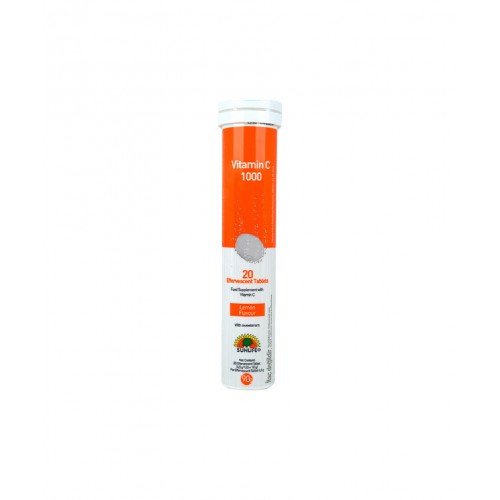 Sunlife Vitamin C 1000 mg 20 Efervesan Tablet | Bağışıklık Sistemini Desteklemeye Yardımcı Takviye Edici Gıda