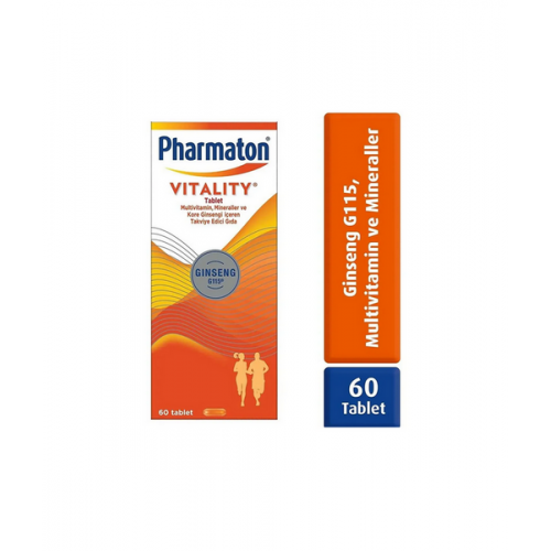 Pharmaton Vitality 60 Tablet | Kore Ginsengi, Vitamin ve Multivitamin İçeren Takviye Edici Gıda