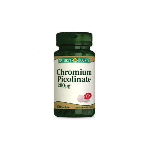 Nature's Bounty Chromium Picolinate 200 mcg 100 Tablet | Vücudun İnsülin İşlevini Desteklemeye Yardımcı Takviye Edici Gıda