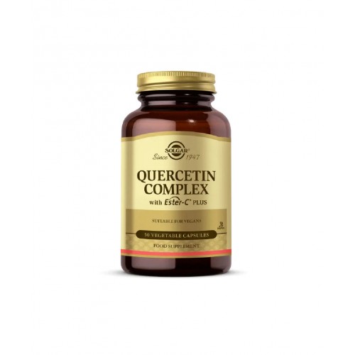 Solgar Quercetin Complex 50 Kapsül | Kuersetin, Bromelain, Rutin, Kuşburnu, Aserola Ekstresi ve Ester-C İçeren Besin Takviyesi