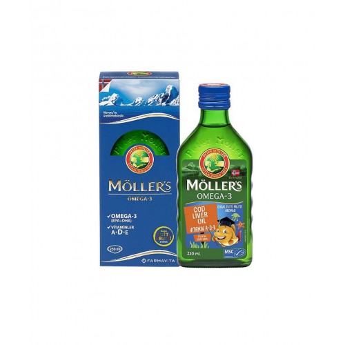 Möller's Omega 3 250 ml Tutti Frutti Aromalı Balık Yağı | Kalp Sağlığını ve Beyin Fonksiyonlarını Destekleyen Takviye Edici Gıda