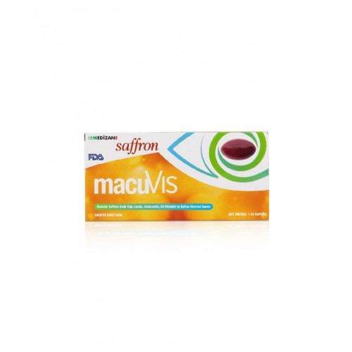 MacuVIS Saffron 30 Kapsül | Göz Yorgunluğunu Azaltmaya ve Görme Fonksiyonlarını İyileştirmeye Yardımcı Takviye Edici Gıda