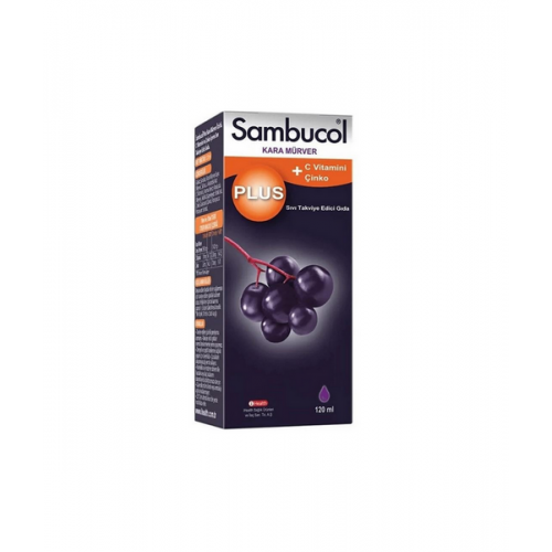 Sambucol Plus Kara Mürver Ekstresi 120 ml | Kara Mürver, C Vitamini ve Çinko İçerikli Takviye Edici Gıda