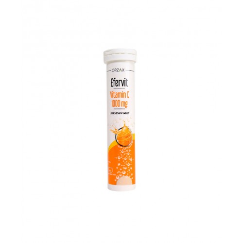 Efervit Vitamin-C 1000 mg 20 Efervesan Tablet | Bağışıklık Sistemini Desteklemek ve Genel Sağlığı Artırmak İçin Yardımcı Takviye Edici Gıda