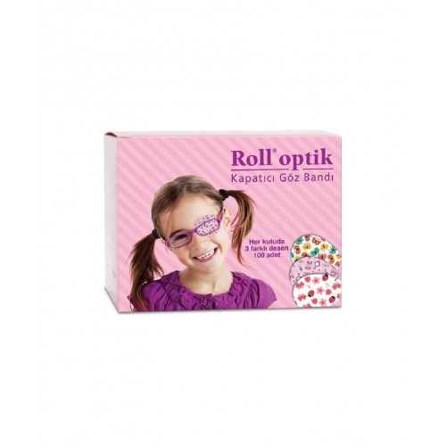 Roll Optik Kapatıcı Göz Bandı 100 Adet - KIZ | Çocuklar İçin Desenli Göz Bandı