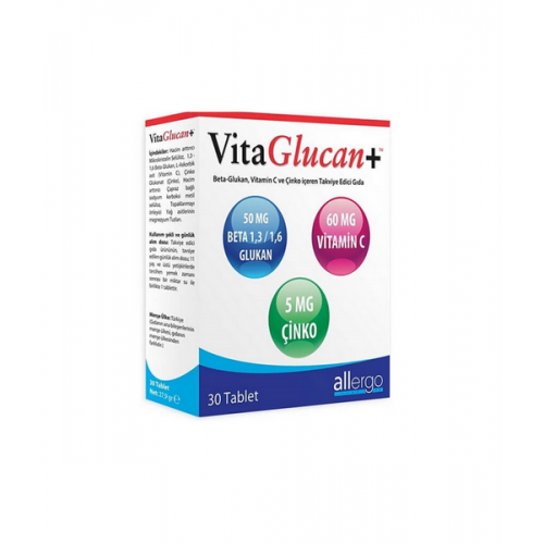 VitaGlucan 30 Kapsül | Beta Glukan, C Vitamini, Çinko İçeren Takviye Edici Gıda