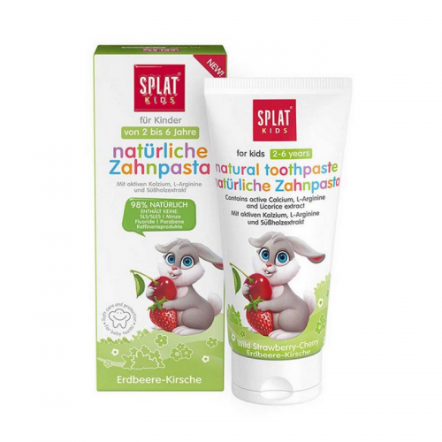 Splat Kids Çilek&Kiraz Tadında Doğal Diş Macunu 50 ml | Çocukların Hassas Diş Minesine Özel