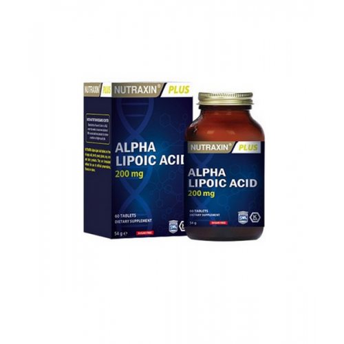 Nutraxin Alpha Lipoic Acid 200 mg 60 Tablet | Diyabet, Cilt Yaşlanması ve Kontrolsüz Kilo Kaybını Önlemeye Yardımcı Takviye Edici Gıda