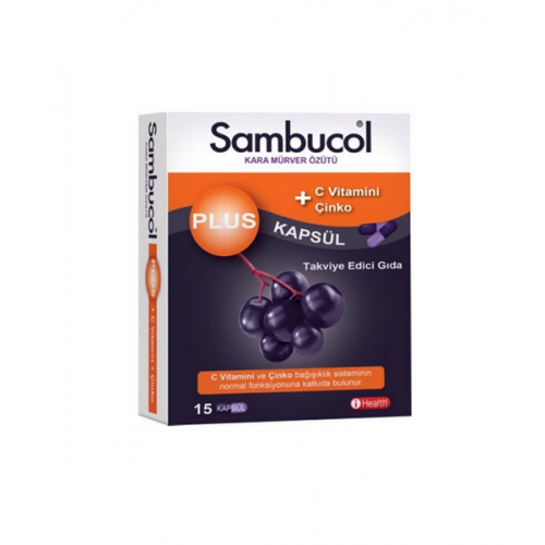 Sambucol Plus 15 Kapsül | C Vitamini ve Çinko İçeriğiyle Bağışıklık Sistemini Güçlendiren Takviye Edici Gıda
