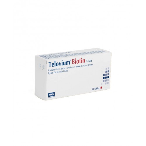 Telovium Biotin 30 Tablet | Saç, Cilt ve Tırnak Sağlığını Desteklemeye Yardımcı Takviye Edici Gıda