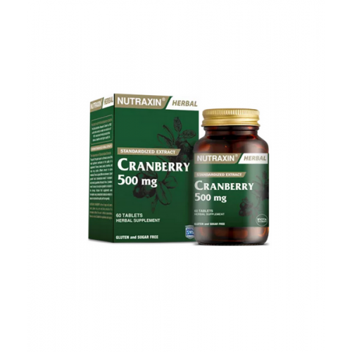 Nutraxin Cranberry 500 mg 60 Tablet | İdrar Yolu Enfeksiyonuna İyi Gelen Takviye Edici Gıda