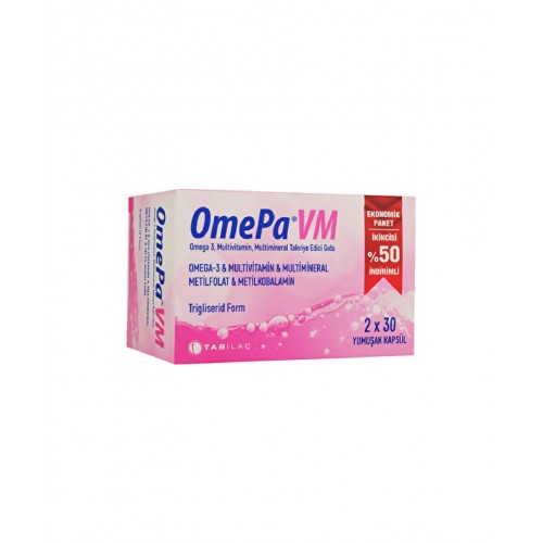 Omepa VM 30 Kapsül | Omega-3 Yağ Asitleri ve Vitaminler İçeren Genel Sağlığı İyileştirmeye Yardımcı Takviye Edici Gıda