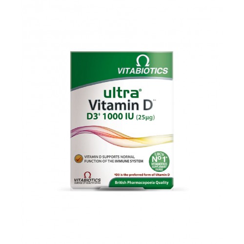 Vitabiotics Ultra Vitamin D 96 Tablet | Kemik Sağlığını Güçlendirmeye, Bağışıklık Sistemi Desteklemeye ve Genel Yaşam Kalitesini Artırmaya Yardımcı Takviye Edici Gıda