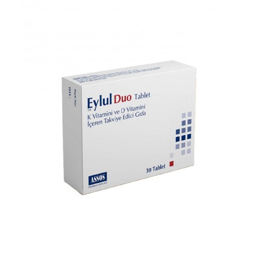 Eylul Duo 30 Tablet | K ve D Vitamini İçeren, Genel İyilik Halinizi Artırmaya Yardımcı Takviye Edici Gıda