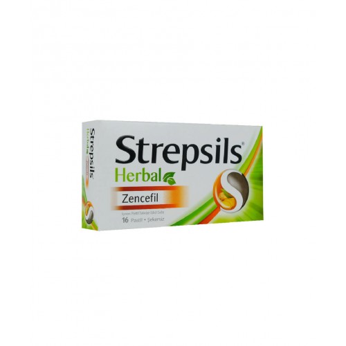 Strepsils Herbal Zencefil Şekersiz Pastil | Boğaz Rahatsızlıklarını Hafifletmeye Yardımcı Takviye Edici Gıda