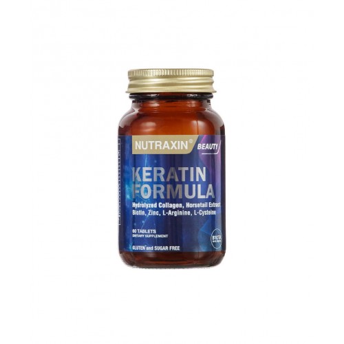 Nutraxin Beauty Keratin Formula 60 Tablet | Saçların Daha Güçlü, Elastik ve Hacimli Olmasına Yardımcı Takviye Edici Gıda