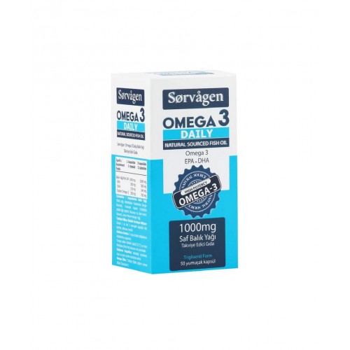 Sorvagen Omega 3 Daily Saf Balık Yağı 50 Kapsül | Omega-3 Yağ Asitleri İçeren Kalp Sağlığı ve Beyin Fonksiyonlarını İyileştirici Takviye Edici Gıda