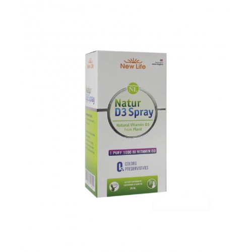New Life Natur D3 Spray 1000 IU 20 ml | Kemik Sağlığı ve Bağışıklık Sistemi Güçlendirici Takviye Edici Gıda