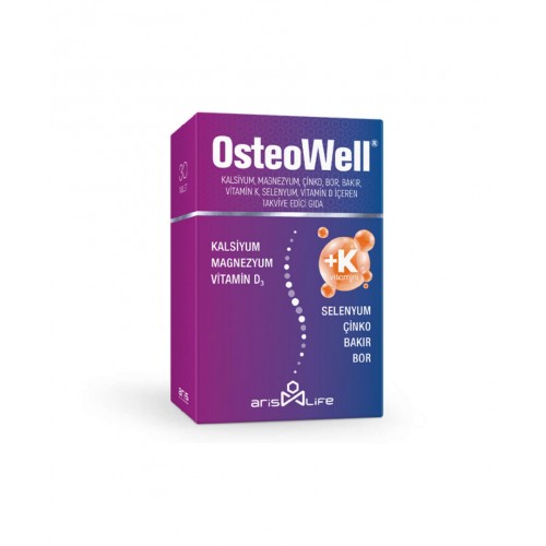 OsteoWell 30 Tablet | Kemik Yapısının Güçlenmesine Yardımcı Takviye Edici Gıda