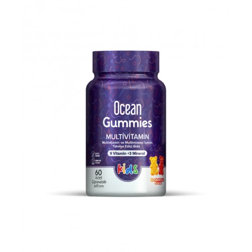 Ocean Gummies Multivitamin Kids 60 Çiğnenebilir Jel Form | Çocukların Sağlıklı Büyüme ve Gelişimini Destekleyen Takviye Edici Gıda