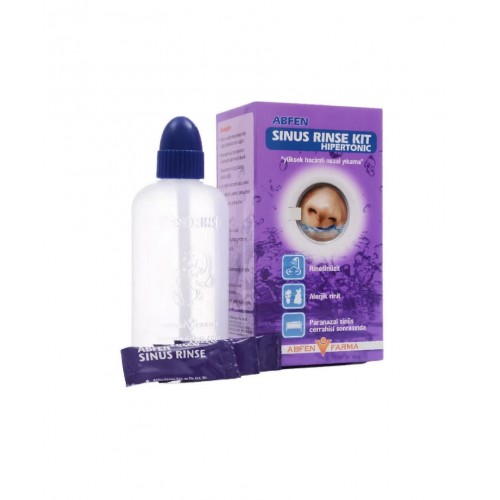 Abfen Sinus Rinse Kit Hipertonic | Burun Mukozasını Nemlendirici ve Sinüslerdeki Rahatsızlıkları Hafifletmeye Yardımcı Tuzlu Su Çözümü
