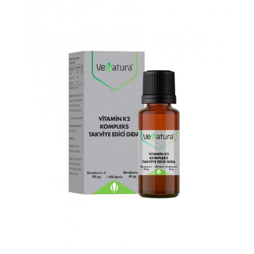 VeNatura Vitamin K2 Kompleks 20 ml | Vitamin ve Mineraller İçeren Genel Yaşam Kalitenizi Artırmaya Yardımcı Takviye Edici Gıda