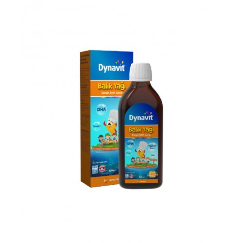 Dynavit Balık Yağı 150 ml | Kalp Sağlığını, Beyin Fonksiyonlarını İyileştirici ve Bağışıklık Sistemini Güçlendirici Takviye Edici Gıda