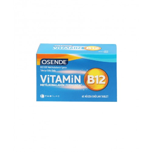 Osende Vitamin B12 1000 mcg 60 Ağızda Dağılan Tablet | Enerji Üretimine ve Sinir Sistemi Sağlığına Katkıda Bulunan Takviye Edici Gıda