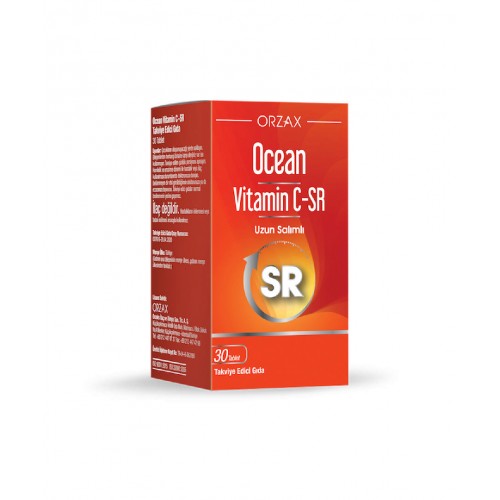 Ocean Vitamin C-SR Uzun Salımlı 30 Tablet | Ani Enerji Düşüşlerini Önlemeye Yardımcı ve Bağışıklık Sistemini Destekleyen Takviye Edici Gıda